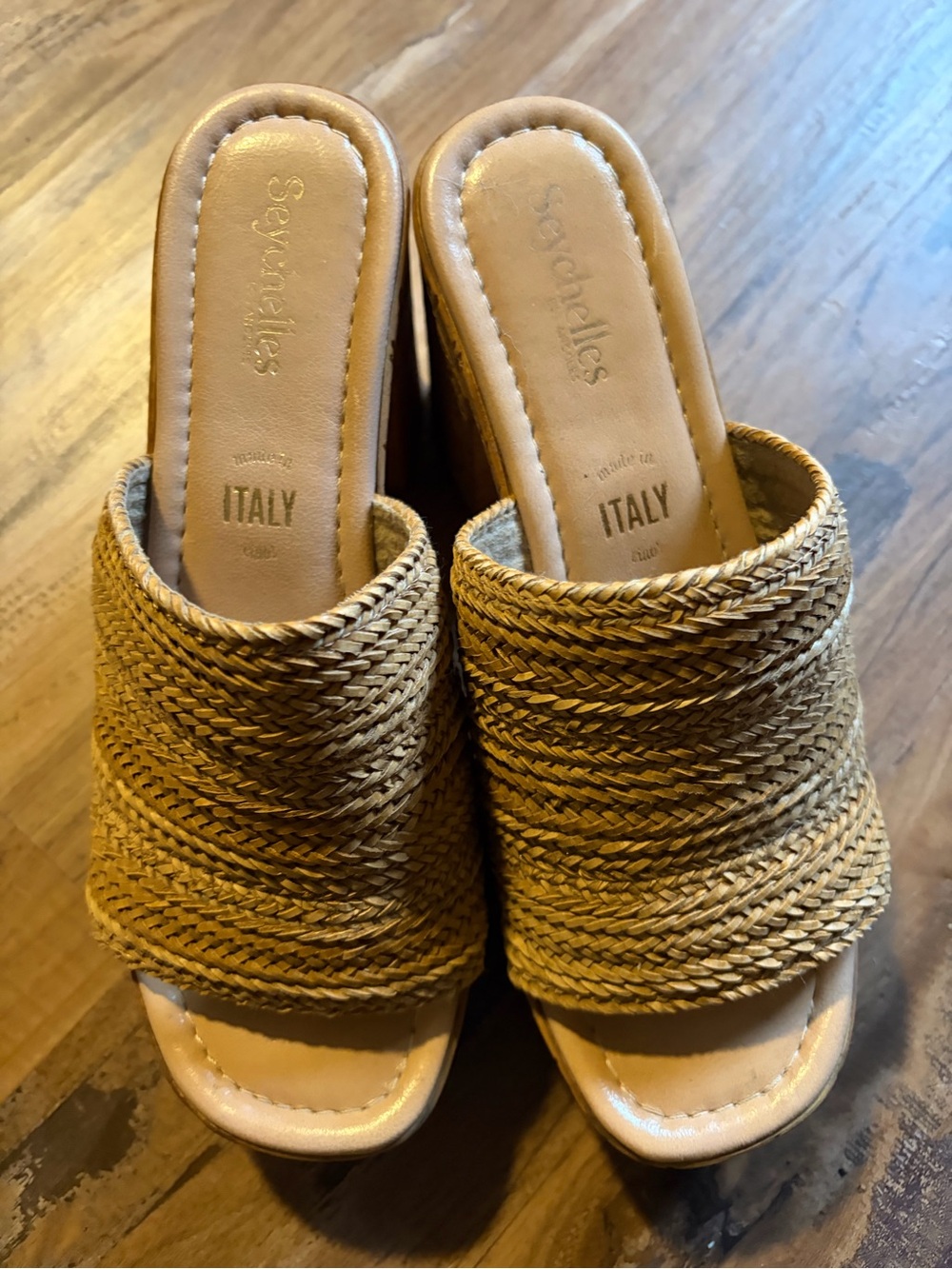 Seychelles Braided Tan Slide Mules